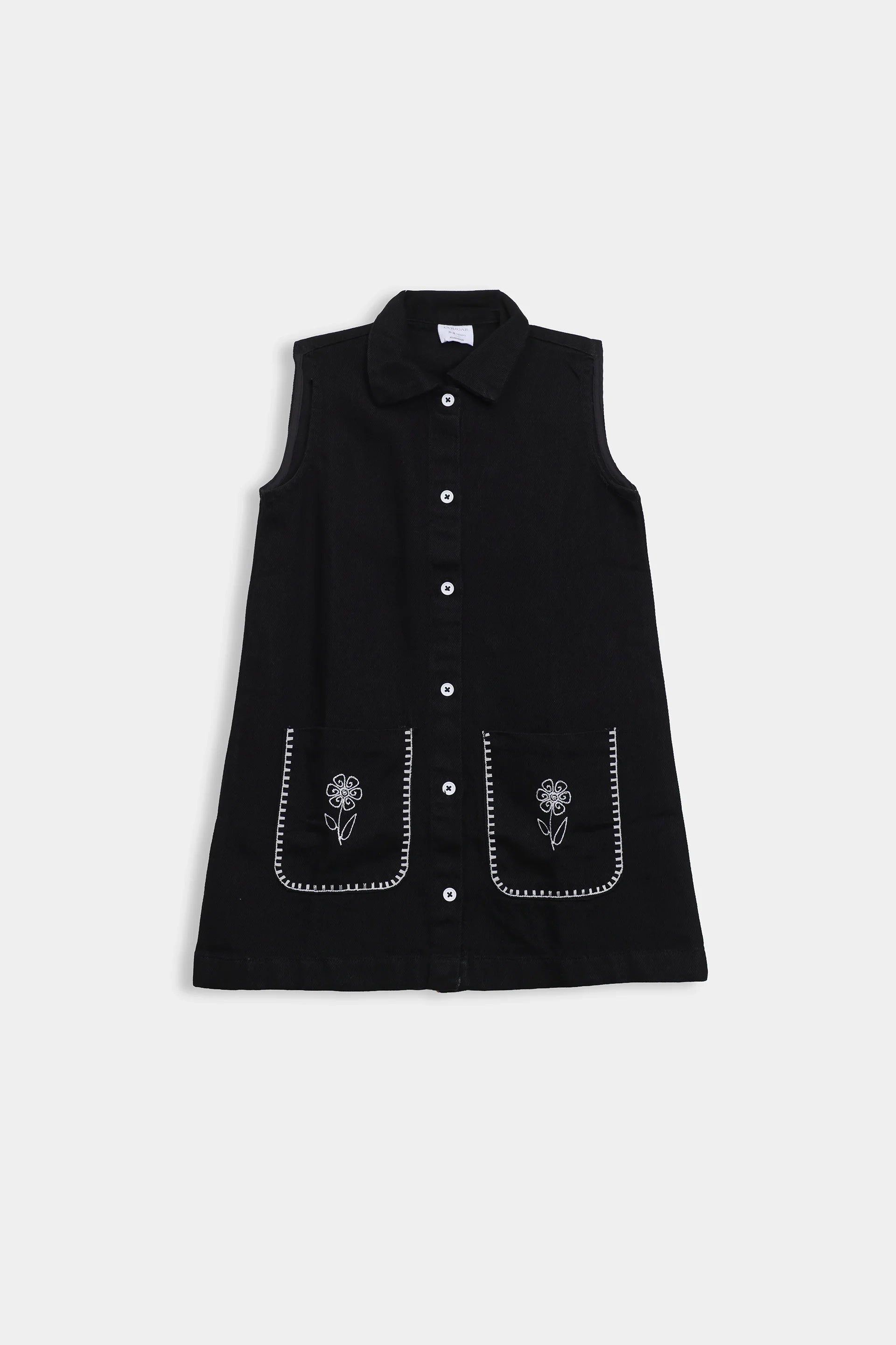 Embroidered Denim Dress - Cougar Clothing