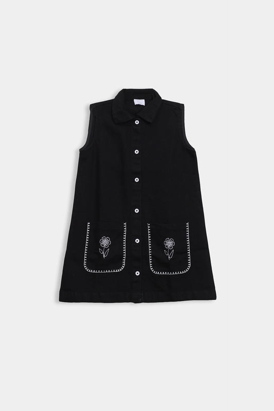 Embroidered Denim Dress - Cougar Clothing