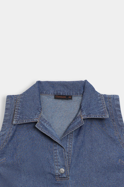 Sleeveless Denim Top - Cougar Clothing