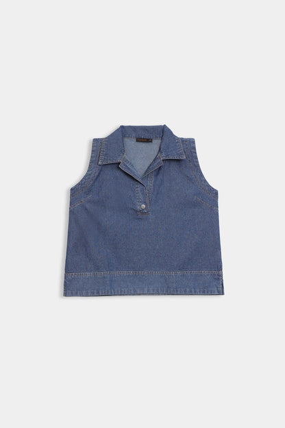 Sleeveless Denim Top - Cougar Clothing