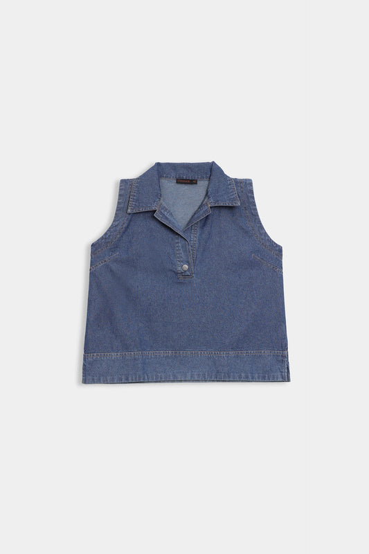 Sleeveless Denim Top - Cougar Clothing
