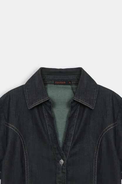 Paneled Denim Shirt - Cougar Clothing