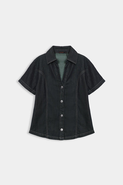 Paneled Denim Shirt - Cougar Clothing