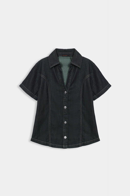 Paneled Denim Shirt - Cougar Clothing