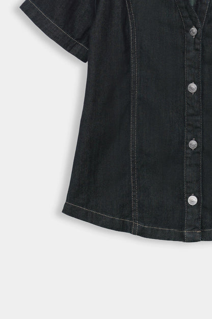 Paneled Denim Shirt - Cougar Clothing