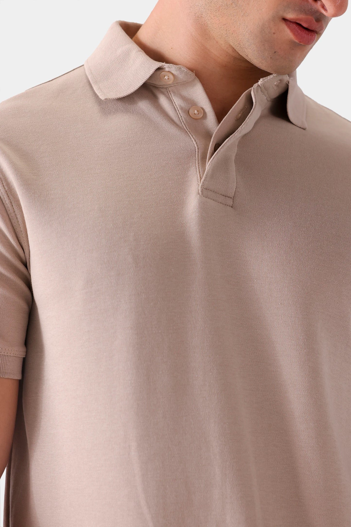 Single Button Collar Knit Polo - Cougar Clothing