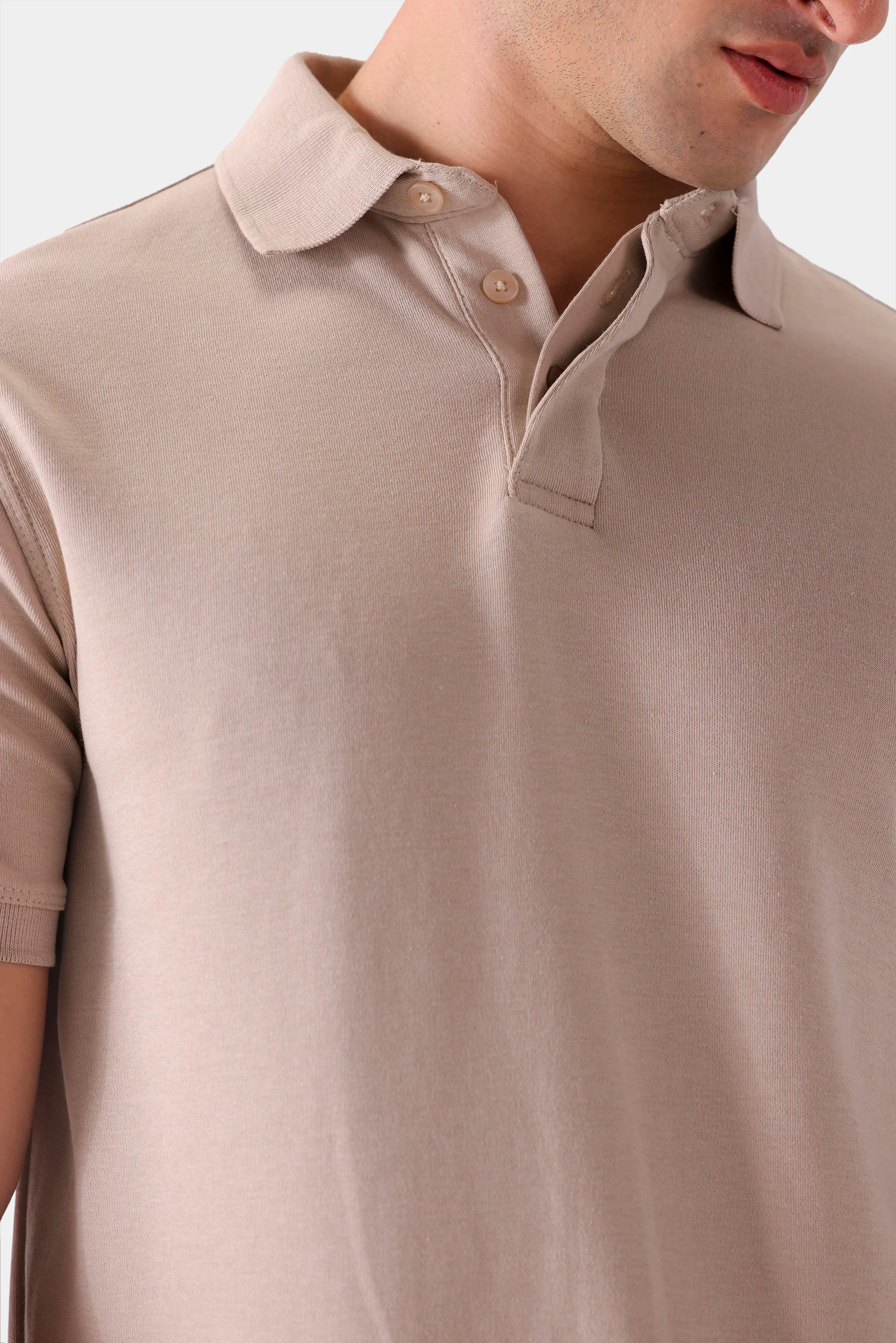 Single Button Collar Knit Polo - Cougar Clothing
