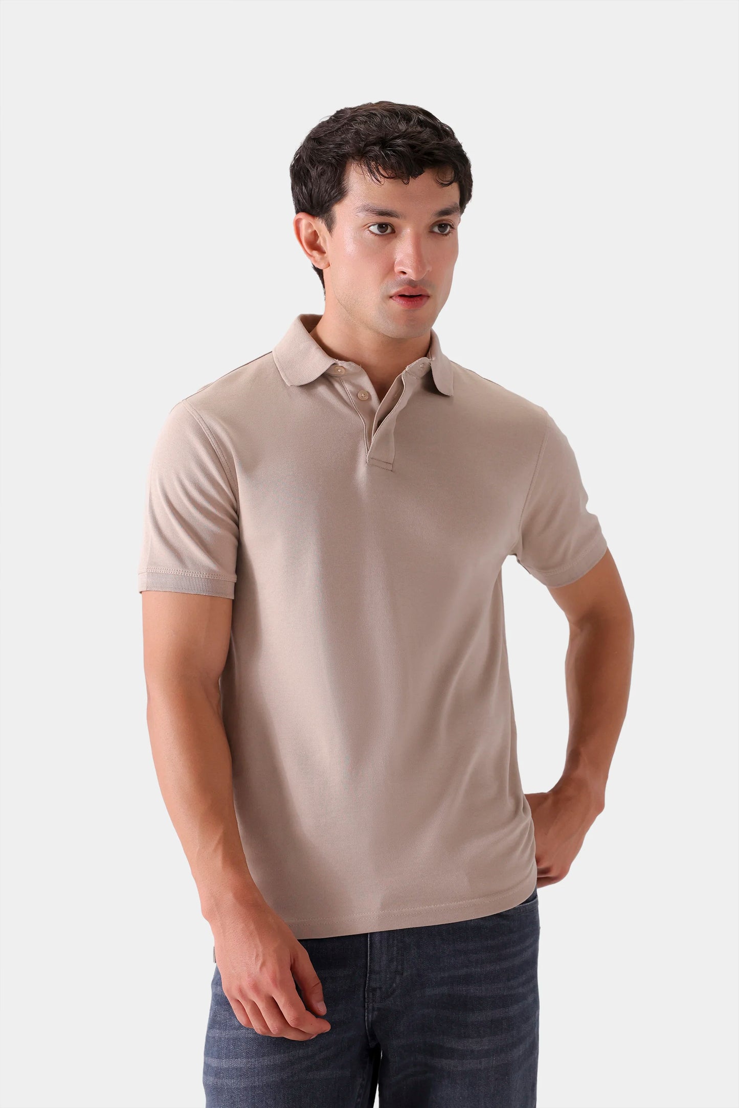 Single Button Collar Knit Polo - Cougar Clothing