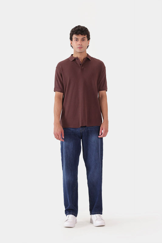 Relaxed Waffle Knit Polo - Cougar Clothing