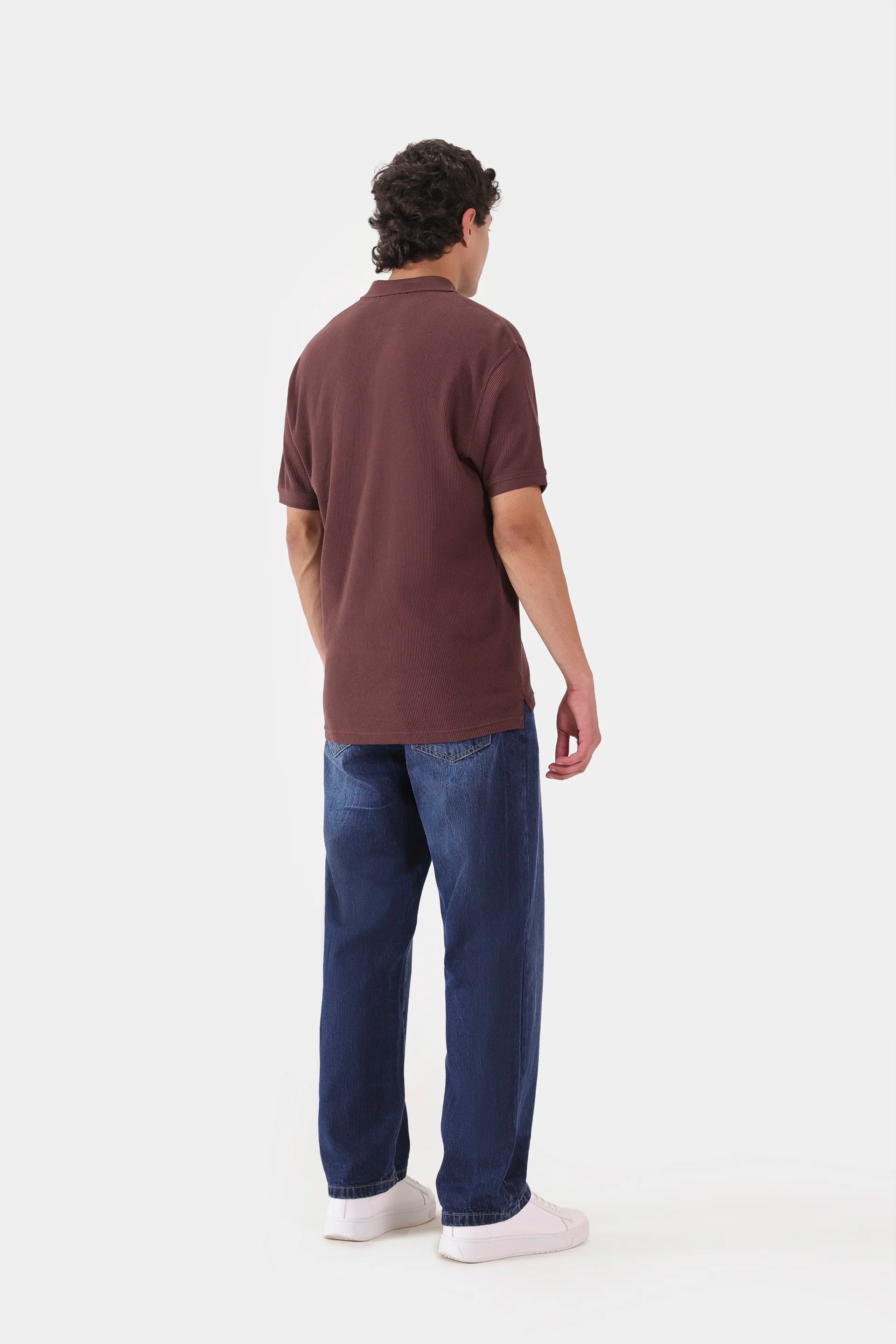 Relaxed Waffle Knit Polo - Cougar Clothing