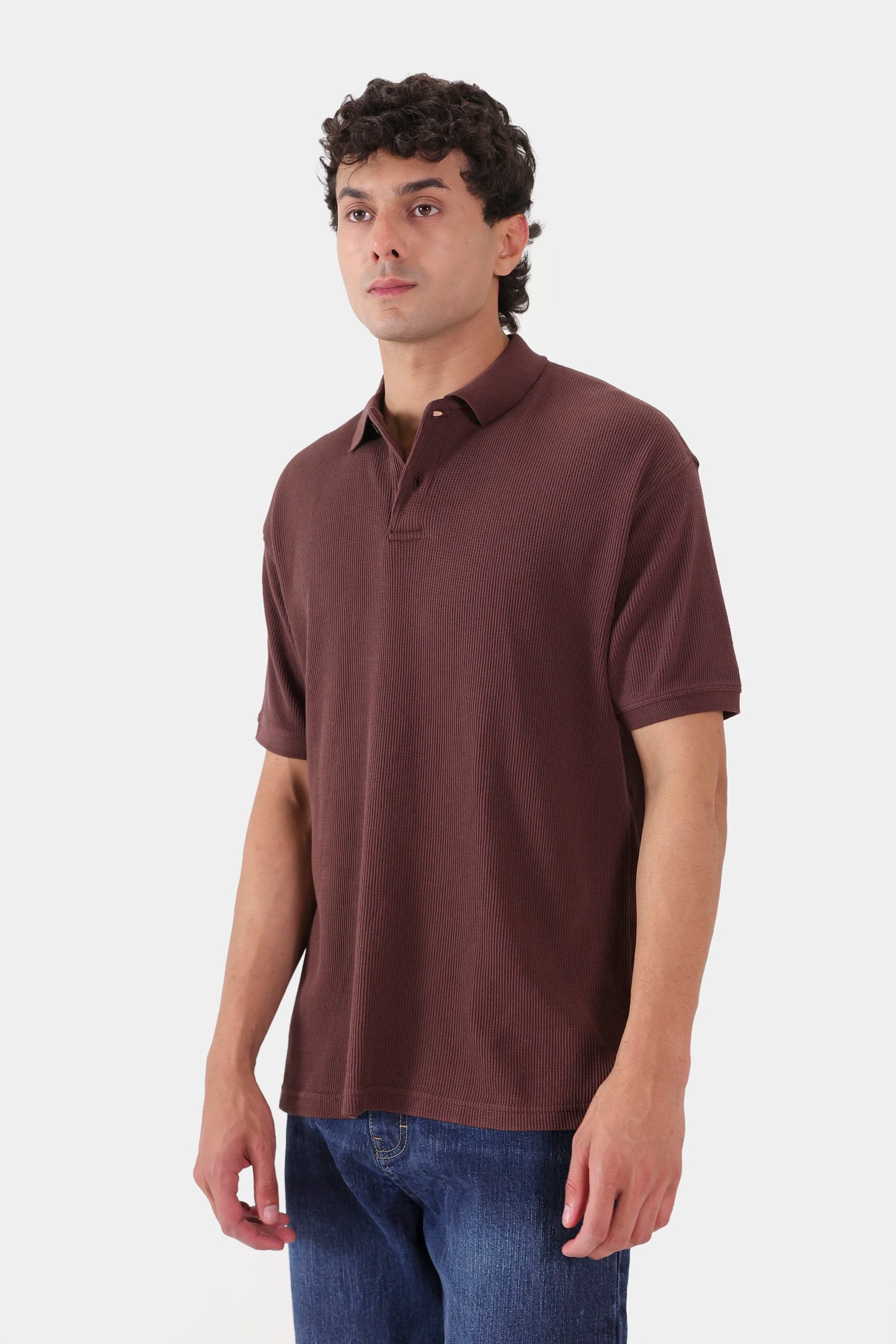 Relaxed Waffle Knit Polo - Cougar Clothing