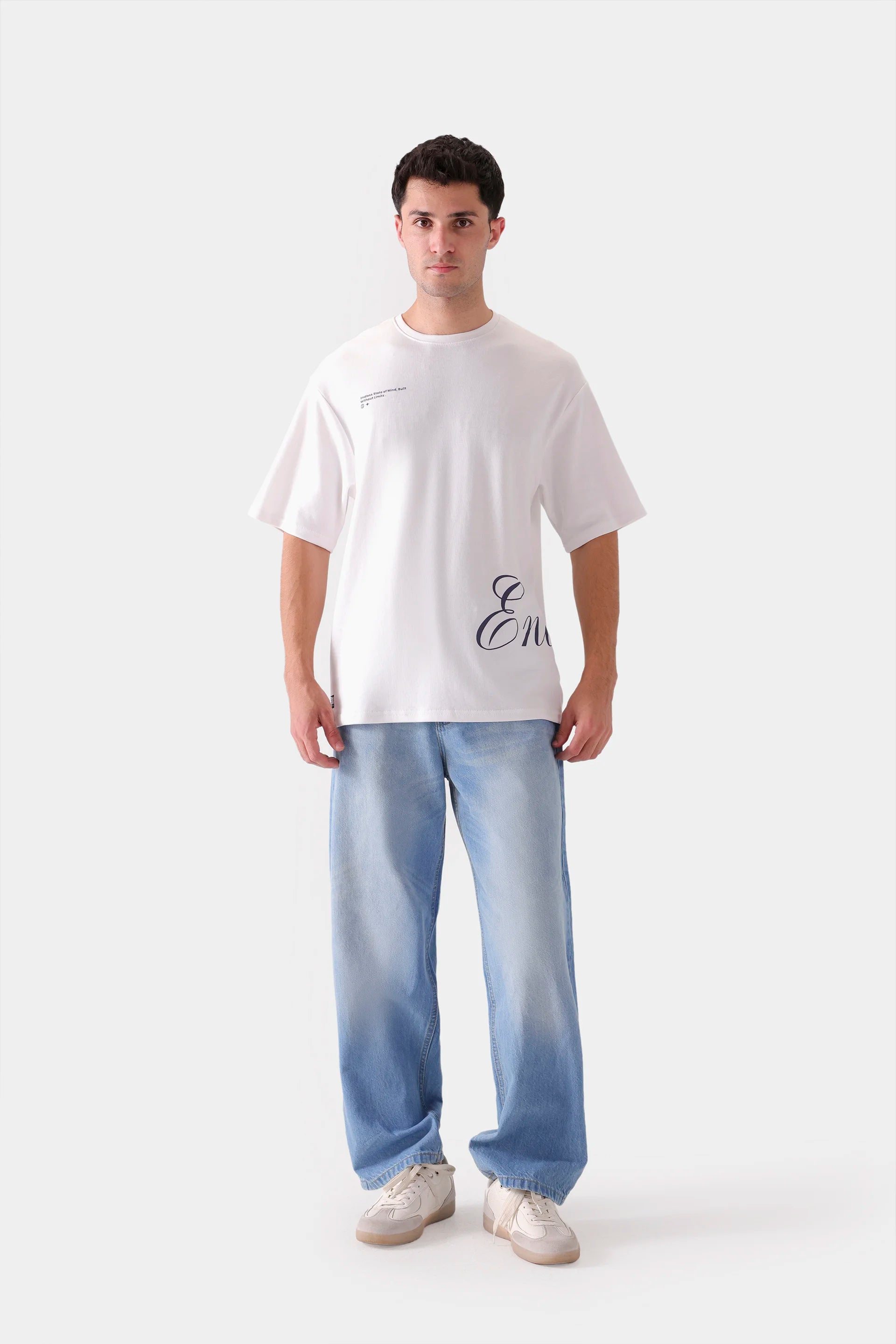 Text Print Relaxed T-Shirt - Cougar Clothing