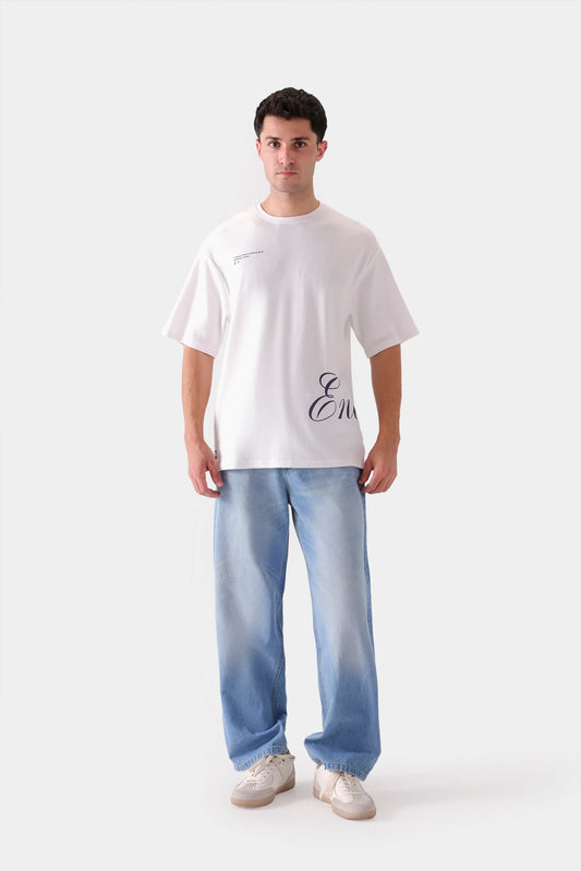 Text Print Relaxed T-Shirt - Cougar Clothing