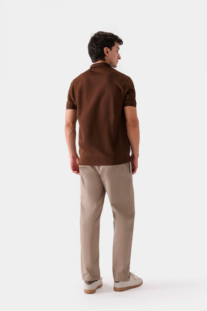 Waffle Knit Zipper Polo - Cougar Clothing