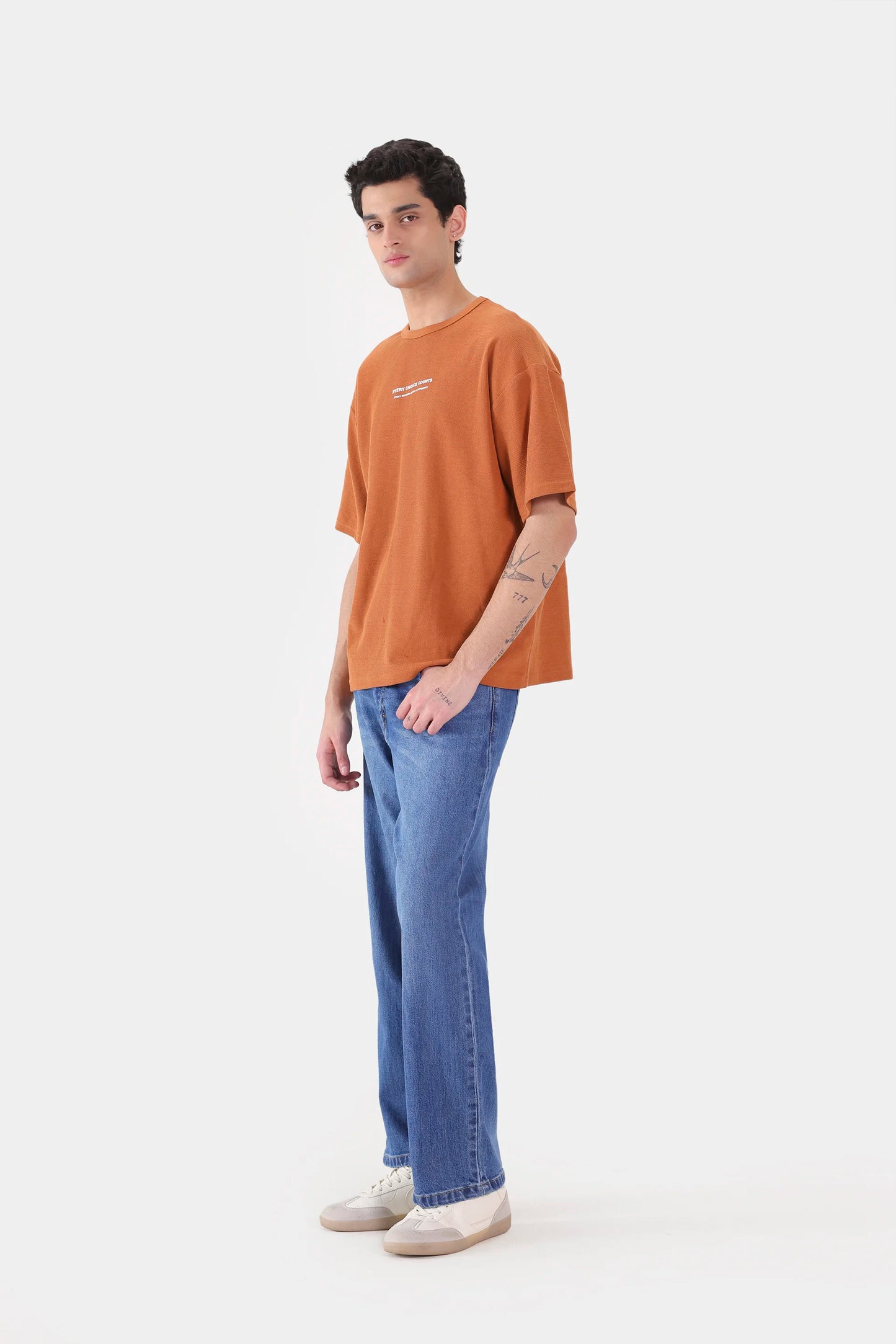 Oversized Waffle Knit T-Shirt - Cougar Clothing