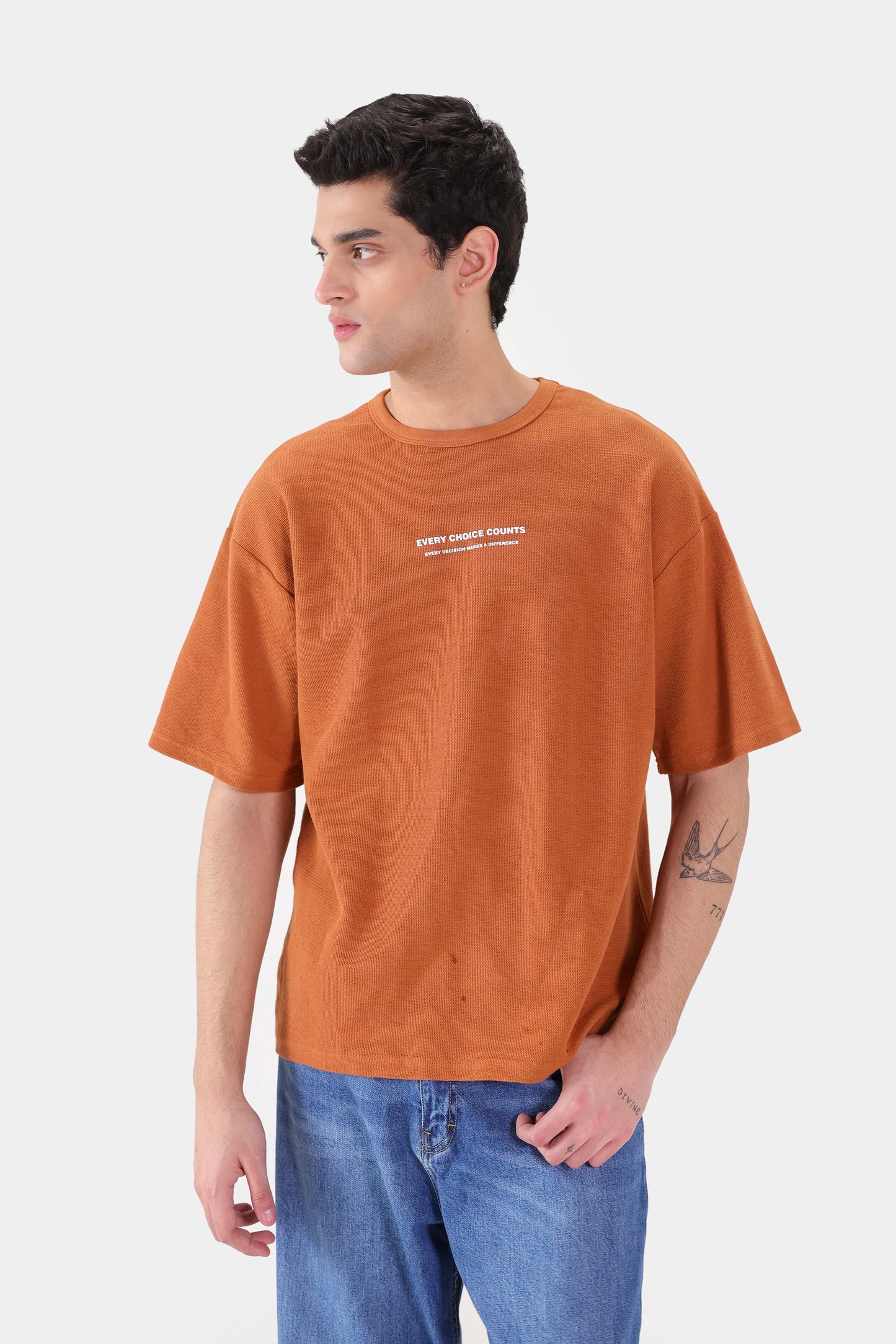 Oversized Waffle Knit T-Shirt - Cougar Clothing