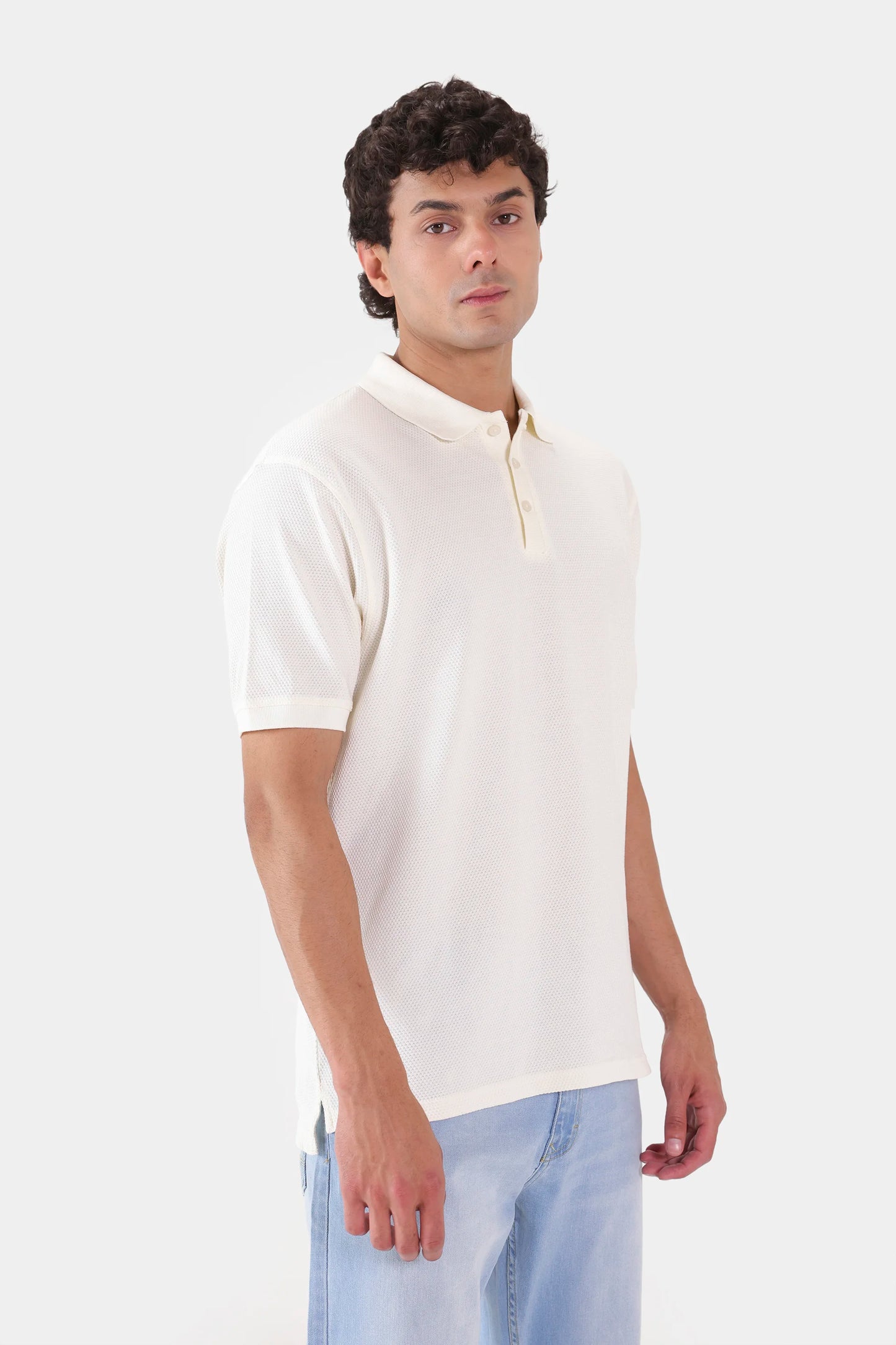 Popcorn Knit Polo - Cougar Clothing