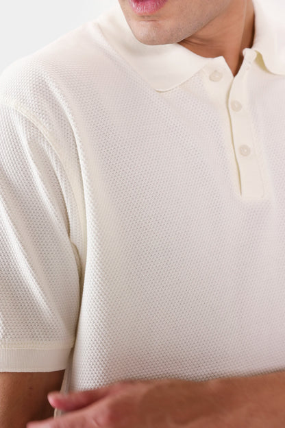 Popcorn Knit Polo - Cougar Clothing