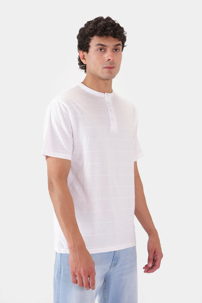 Jacquard Jersey Henley - Cougar Clothing
