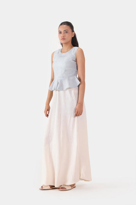 Embroidered Sleeveless Peplum - Cougar Clothing