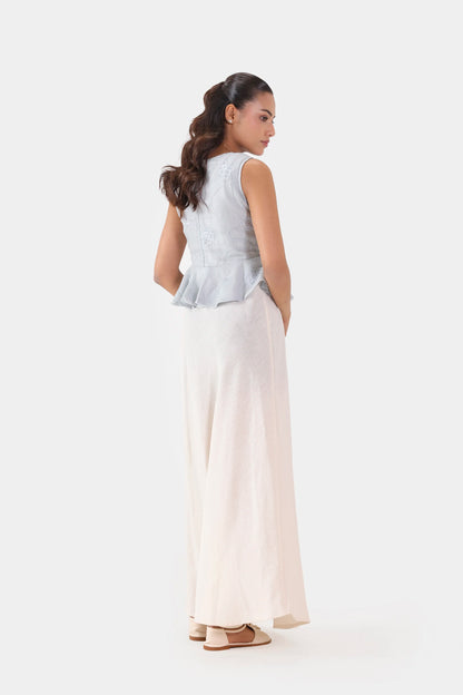 Embroidered Sleeveless Peplum - Cougar Clothing