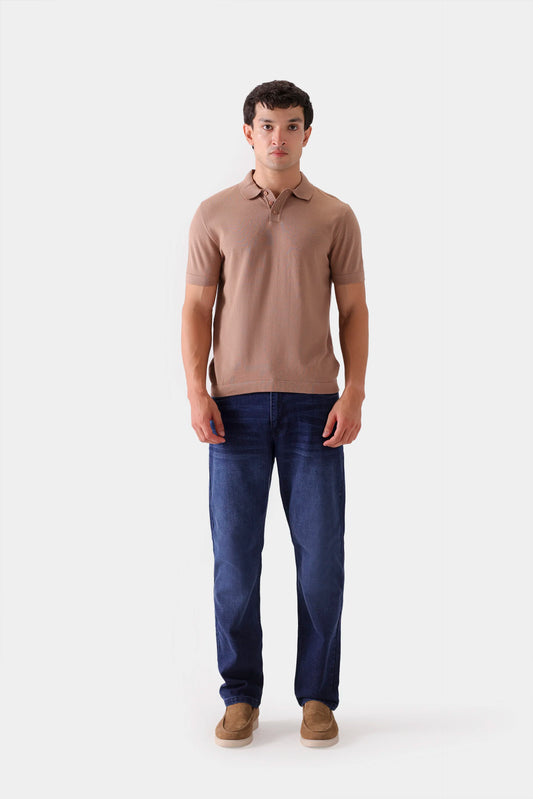 Viscose Blend Knit Polo - Cougar Clothing