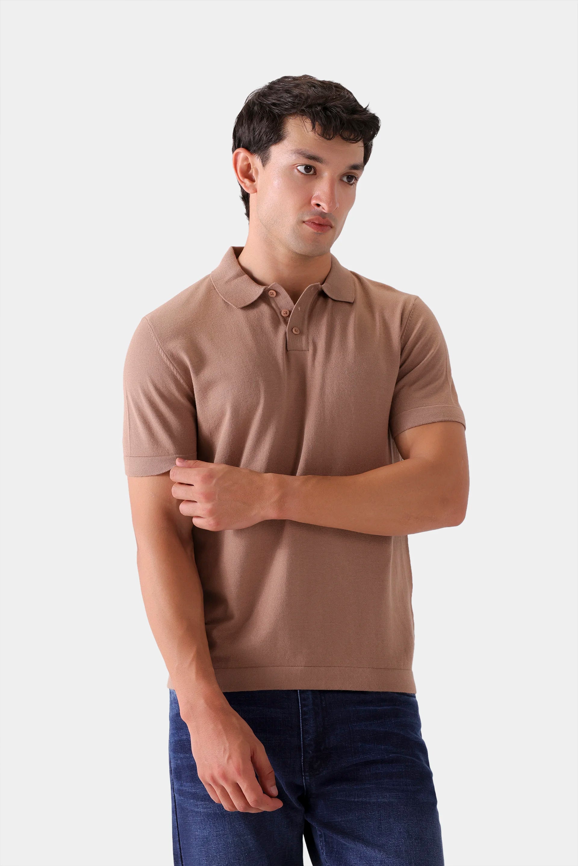 Viscose Blend Knit Polo - Cougar Clothing