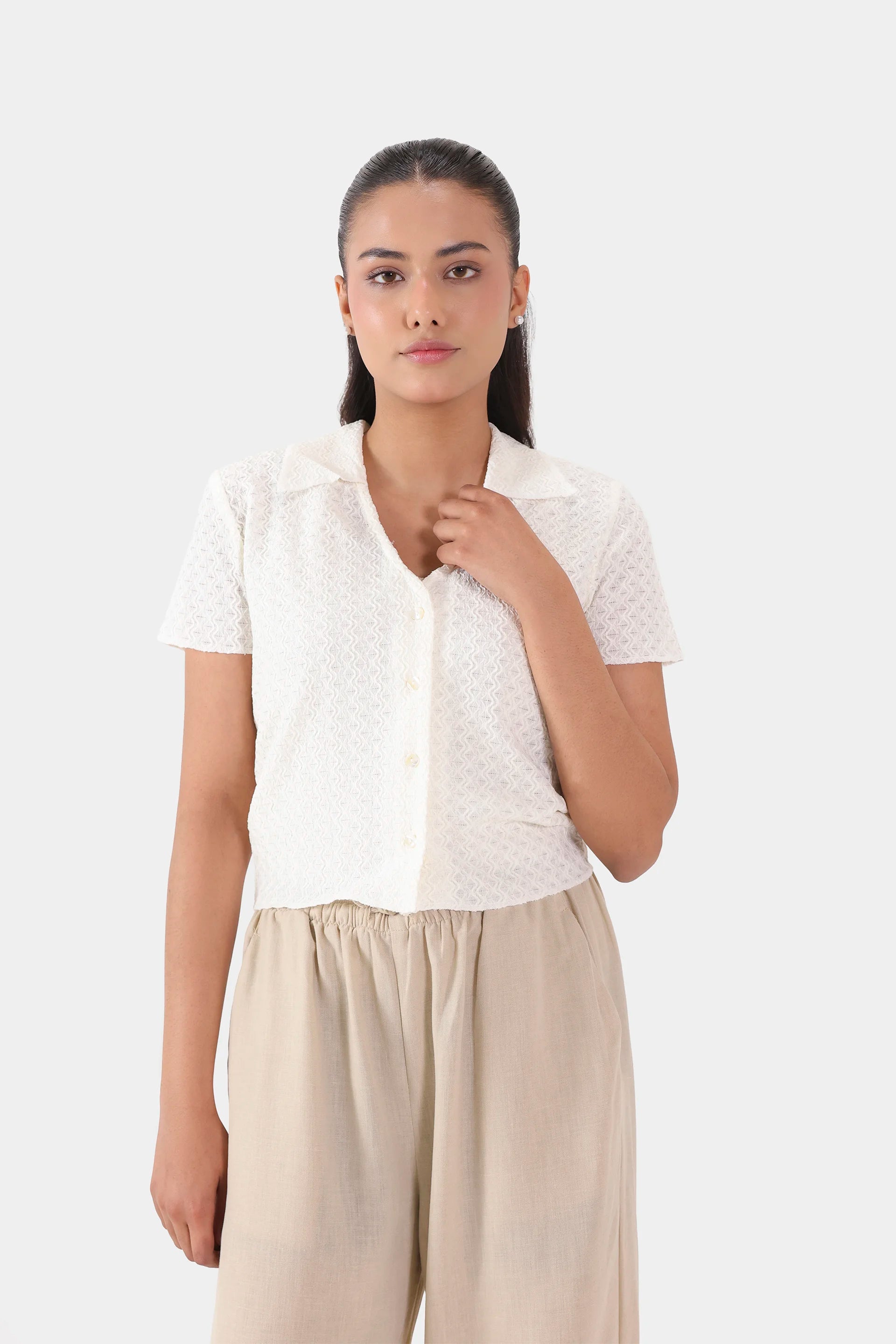 Textured Short-Sleeved Shirt - Cougar Clothing
