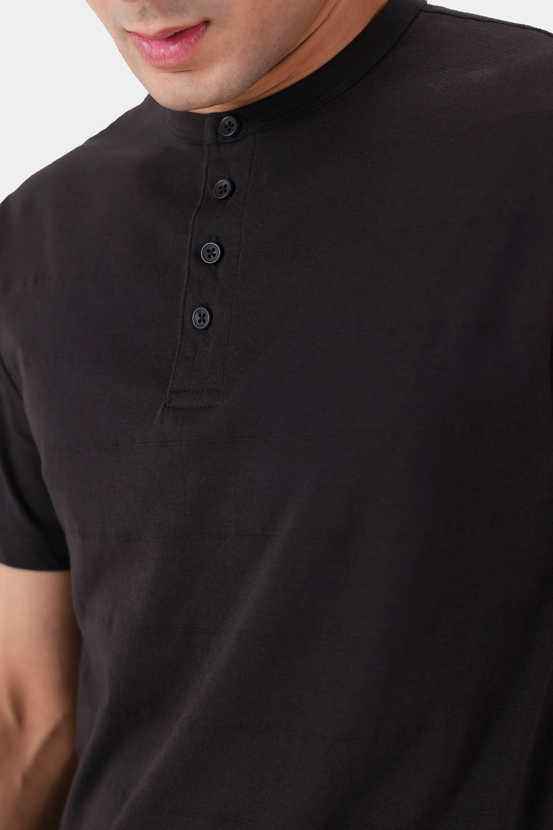 Jacquard Jersey Henley - Cougar Clothing