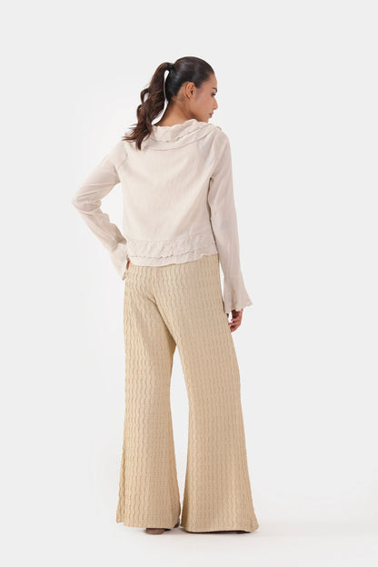 Ruffled Embroidered Blouse - Cougar Clothing
