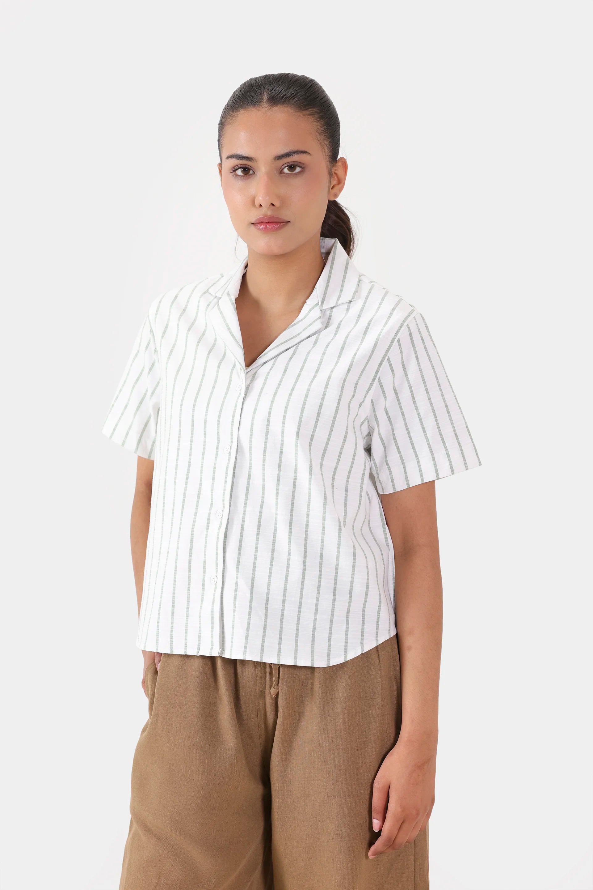 Striped Resort Collar Shirt - Cougar Clothing