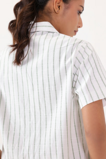 Striped Resort Collar Shirt - Cougar Clothing