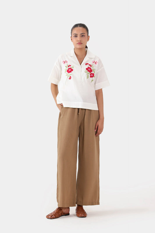 Floral Embroidered Top - Cougar Clothing