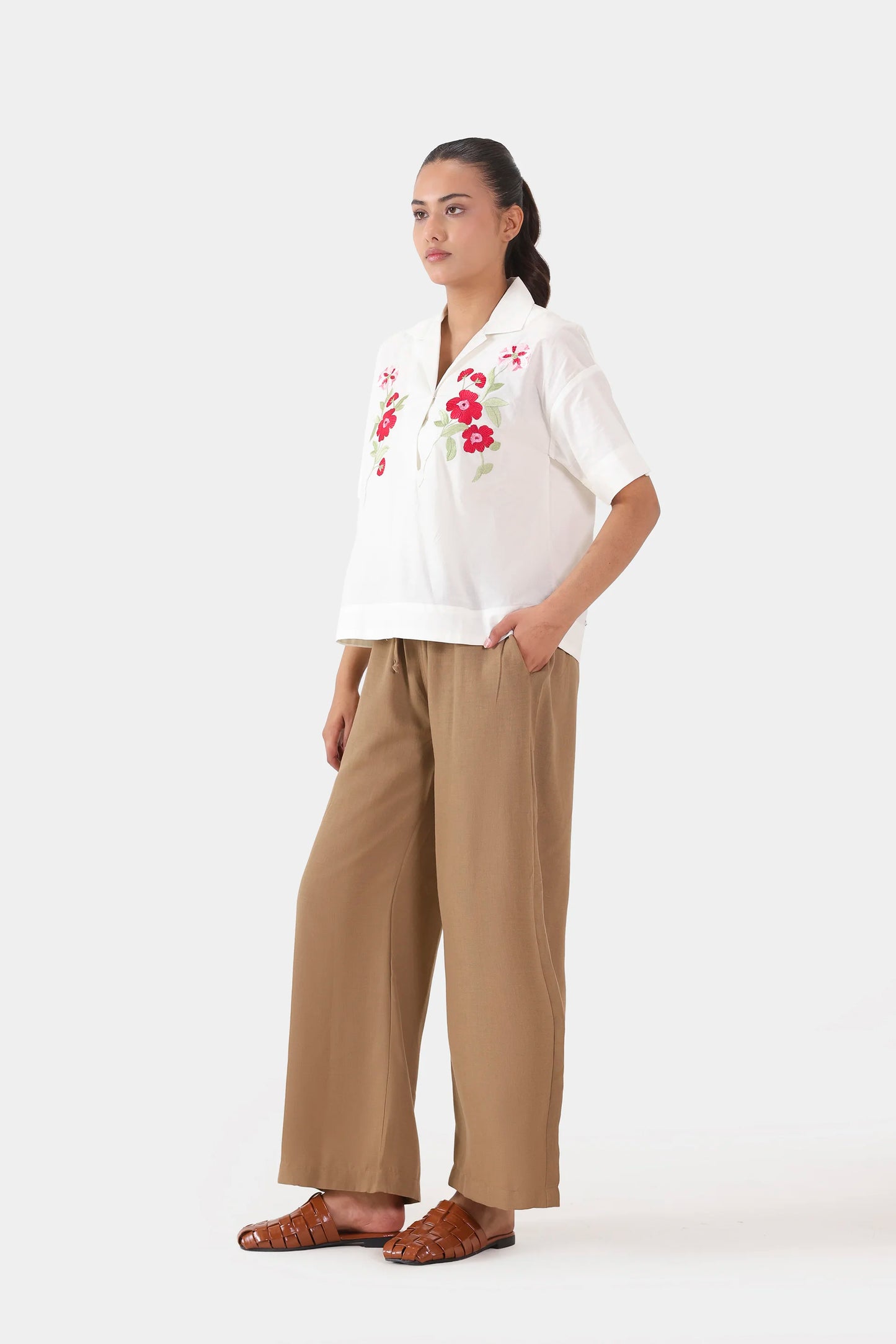 Floral Embroidered Top - Cougar Clothing