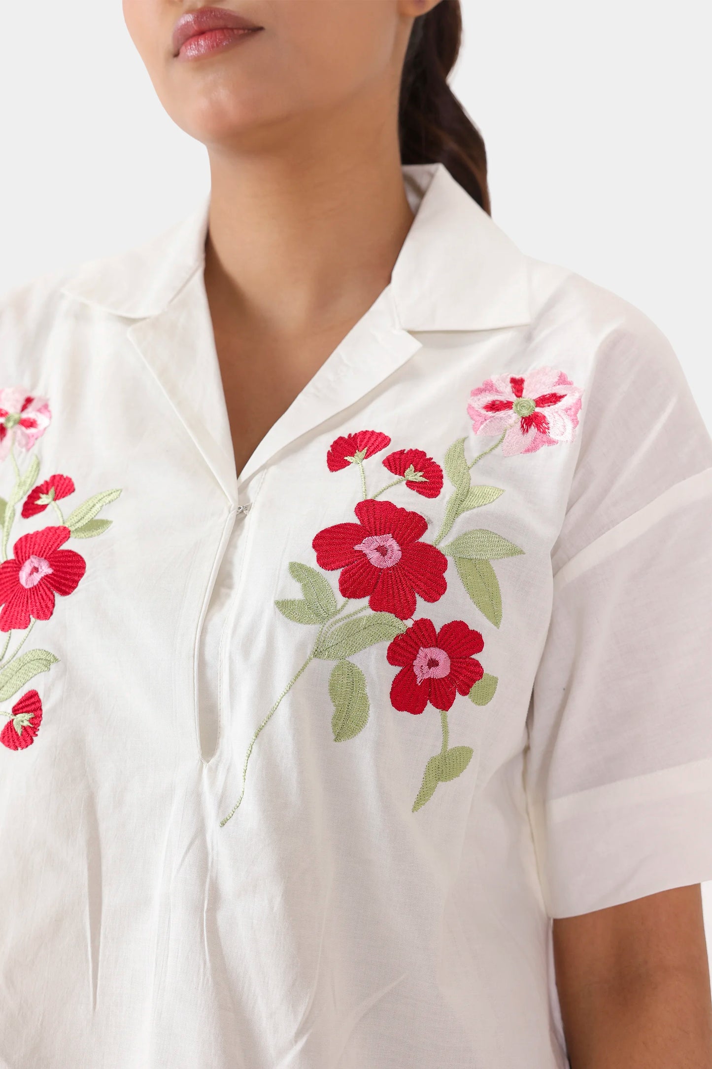 Floral Embroidered Top - Cougar Clothing