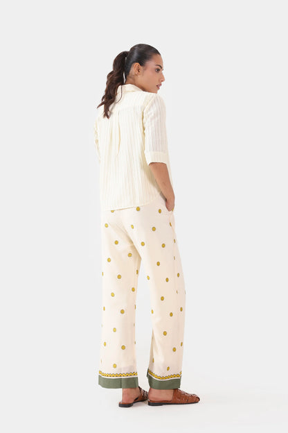 Embroidered Irish Cotton Trousers - Cougar Clothing