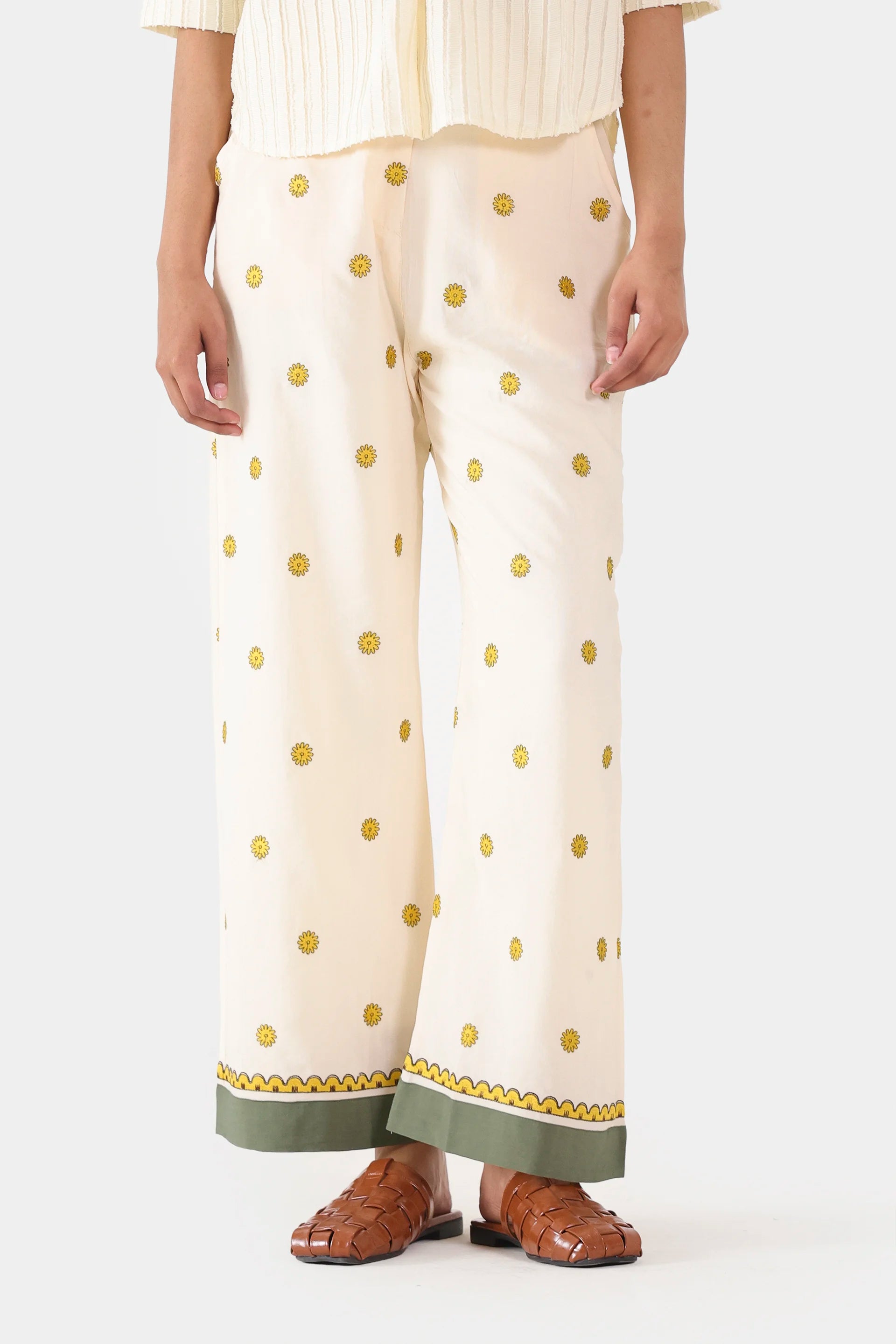 Embroidered Irish Cotton Trousers - Cougar Clothing
