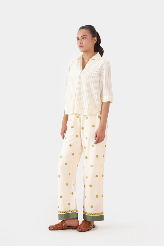 Embroidered Irish Cotton Trousers - Cougar Clothing