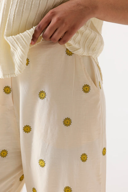 Embroidered Irish Cotton Trousers - Cougar Clothing