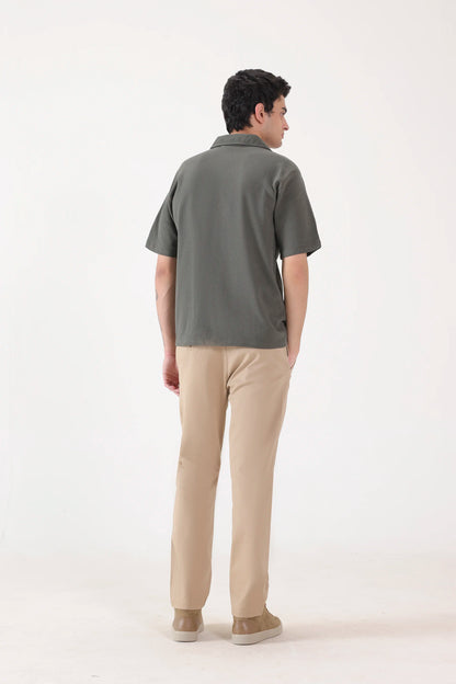 Popcorn Knit Boxy Shirt - Cougar Clothing