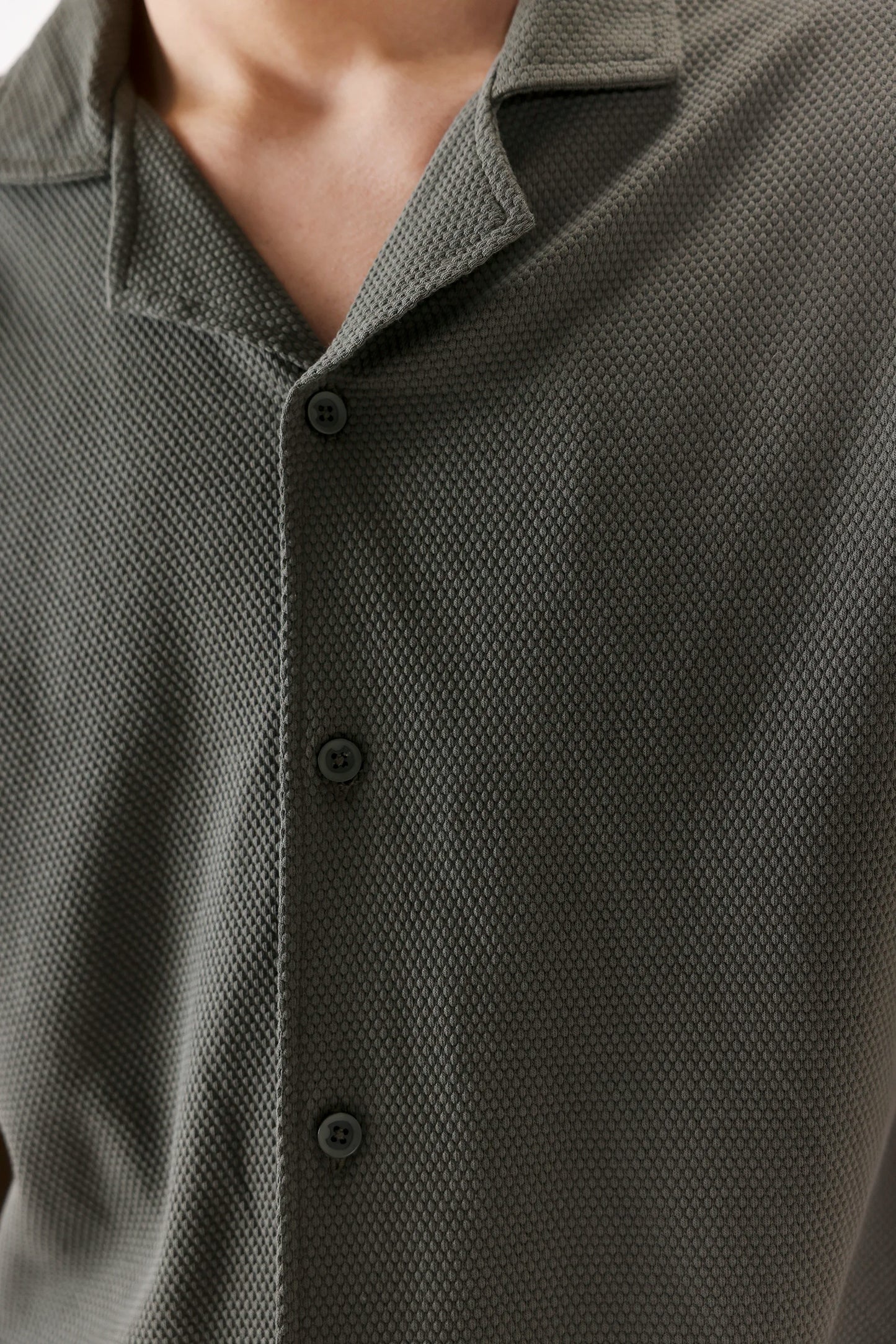 Popcorn Knit Boxy Shirt - Cougar Clothing