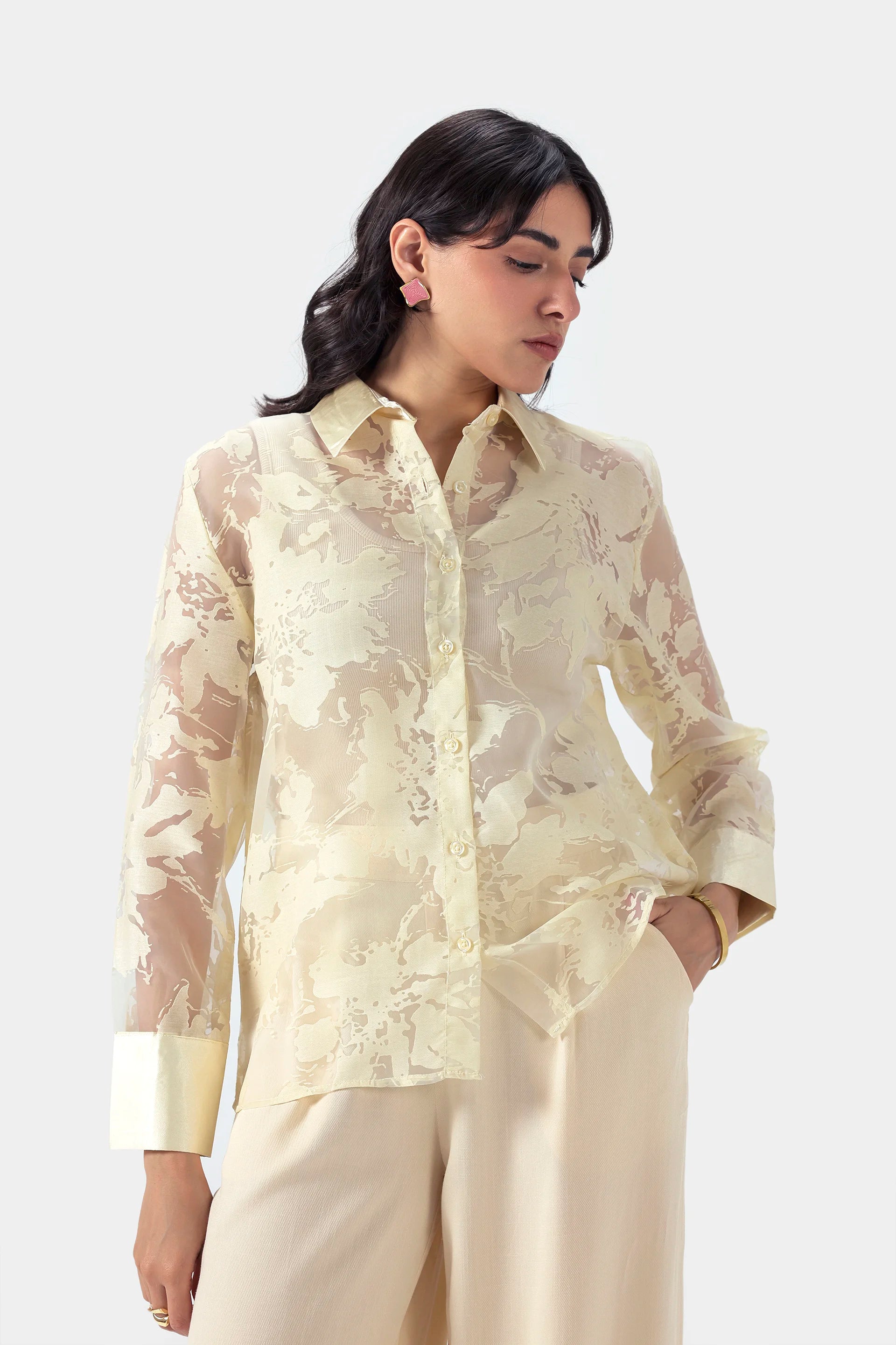 Organza Drapery Shirt - Cougar Clothing