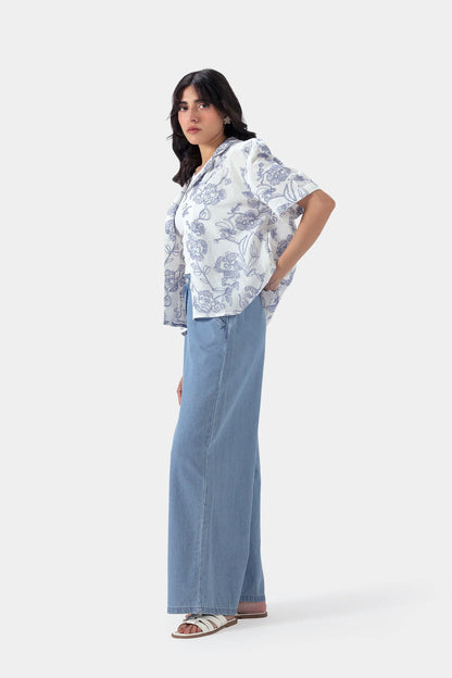 Self Textured Embroidered Shirt - Cougar Clothing