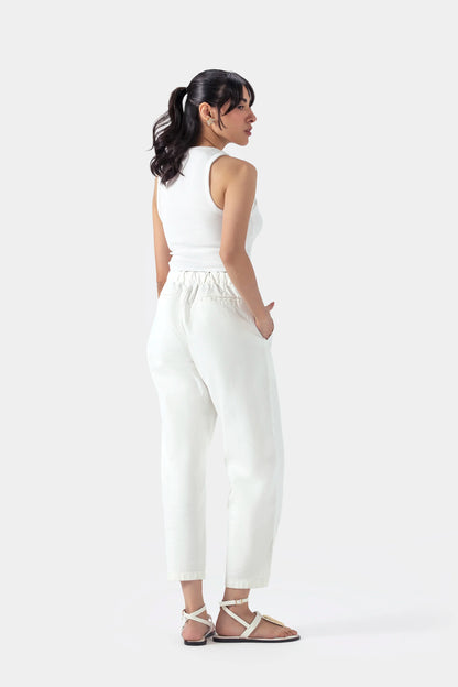 Wide Leg Jeans With Drawstring - Cougar Clothing