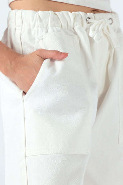 Wide Leg Jeans With Drawstring - Cougar Clothing