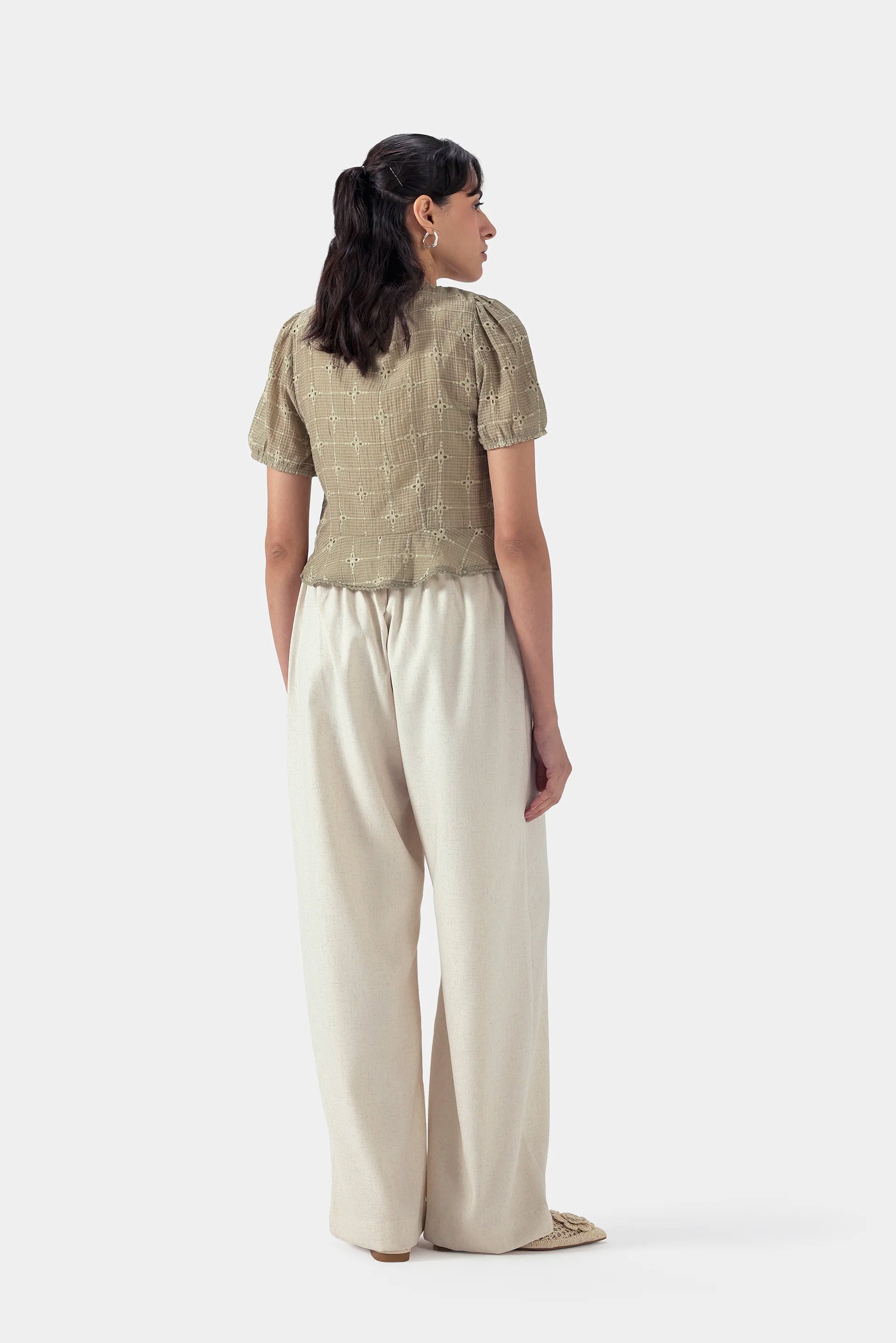Embroidered Front-Tie Top - Cougar Clothing
