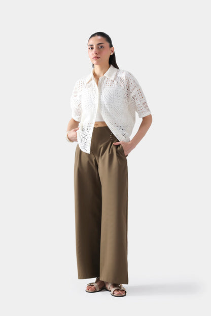 Sheer Shirt With Embroidered Pocket - Cougar Clothing