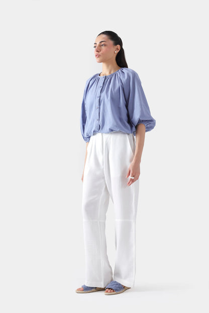 Button-Down Cotton Top - Cougar Clothing