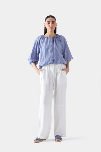 Button-Down Cotton Top - Cougar Clothing