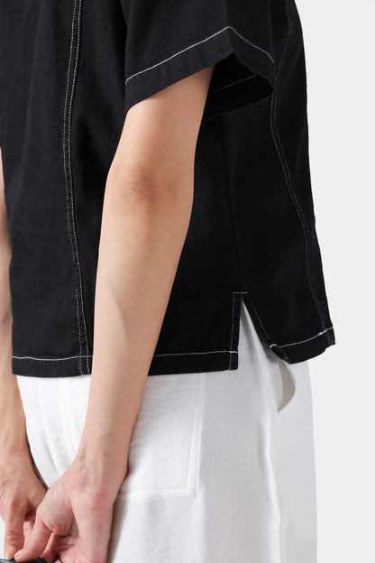Contrast Stitch Boxy Top - Cougar Clothing